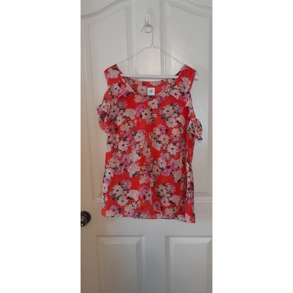 Cabi Womens Colorful V Neck Drop Shoulder Top. Size Medium. B64